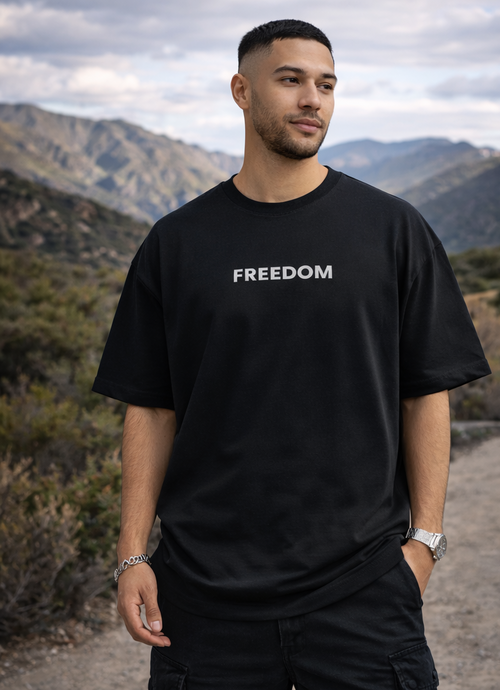 Tee shirt oversize Freedom - Noir