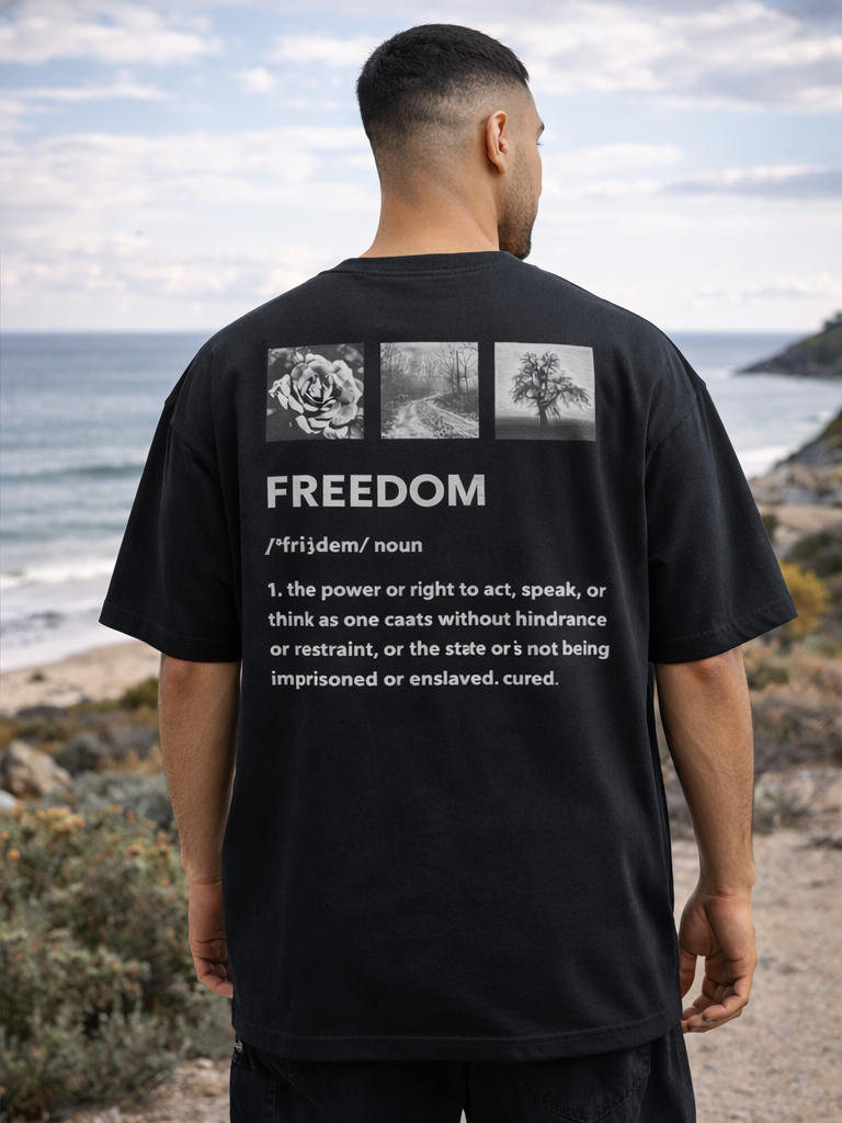 Tee shirt oversize Freedom - Noir