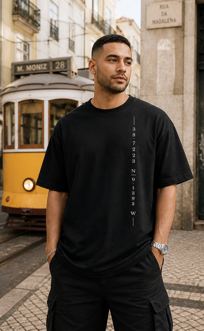 Tee shirt oversize LISBOA noir