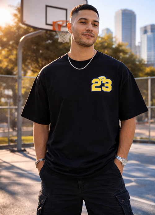 Tee shirt oversize LOS ANGELES noir