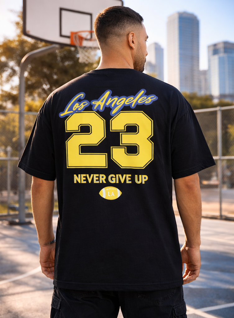 Tee shirt oversize LOS ANGELES noir
