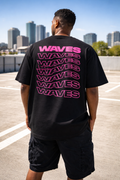 Tee shirt oversize WAVES - Noir